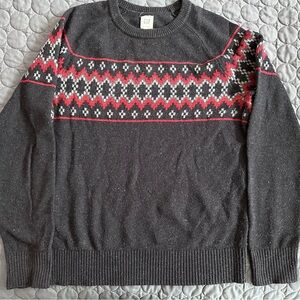 GAP Black and Red Crewneck Sweater with Classic Pattern